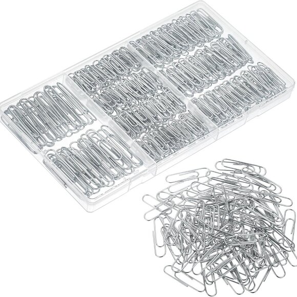 Paper Clips - 450 Pack Assorted Sizes, Silver, Large & Small Paper Clips - Picture 8 of 9